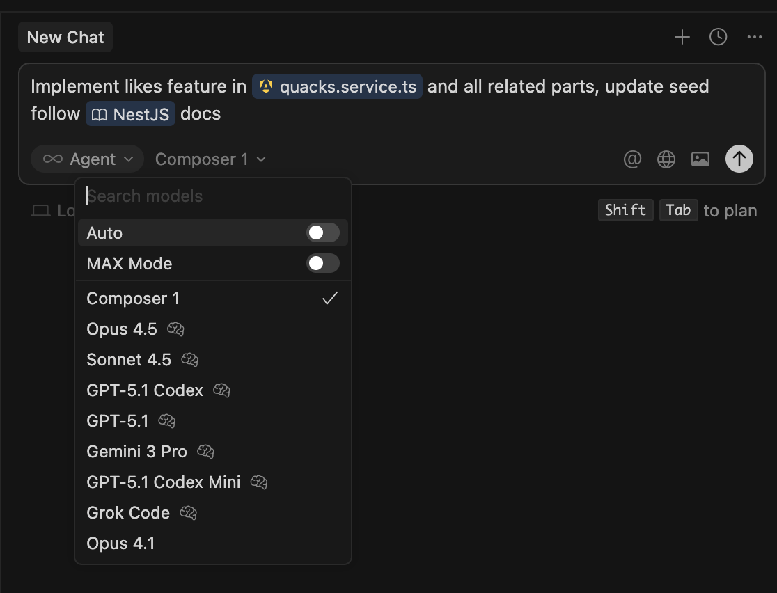 Agent mode in Cursor